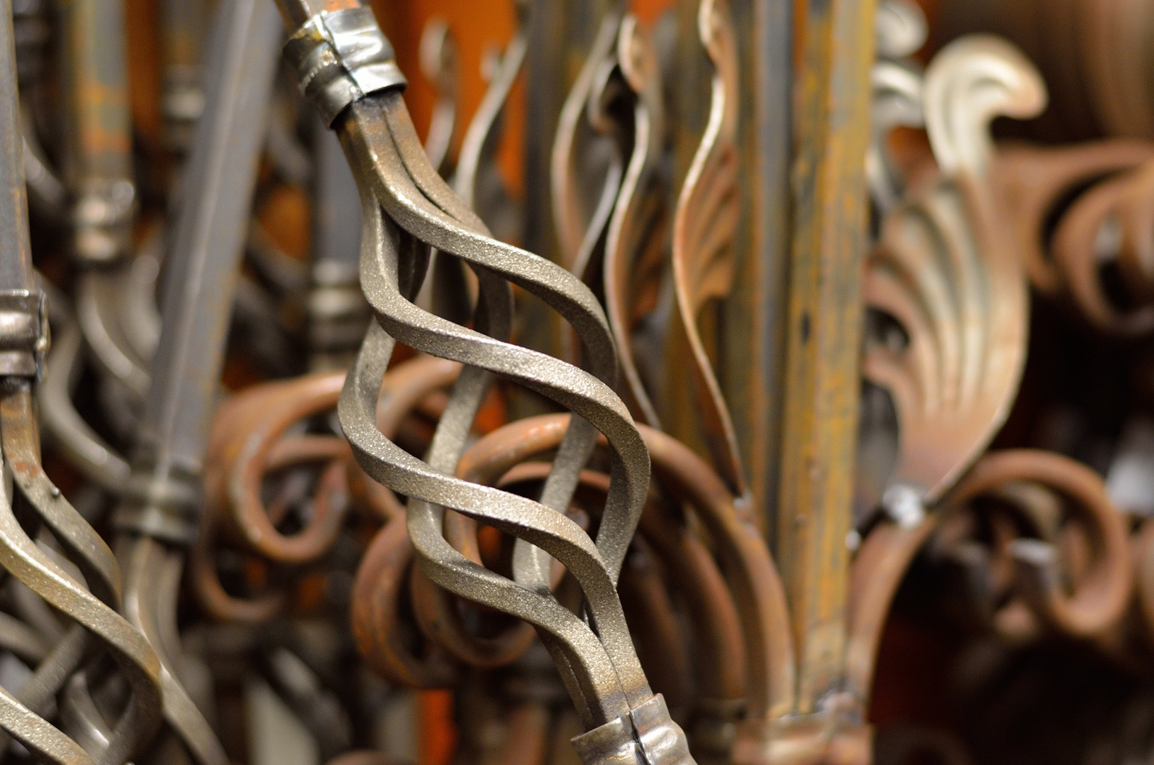 Beautiful wrought iron forging that has a spiraling design